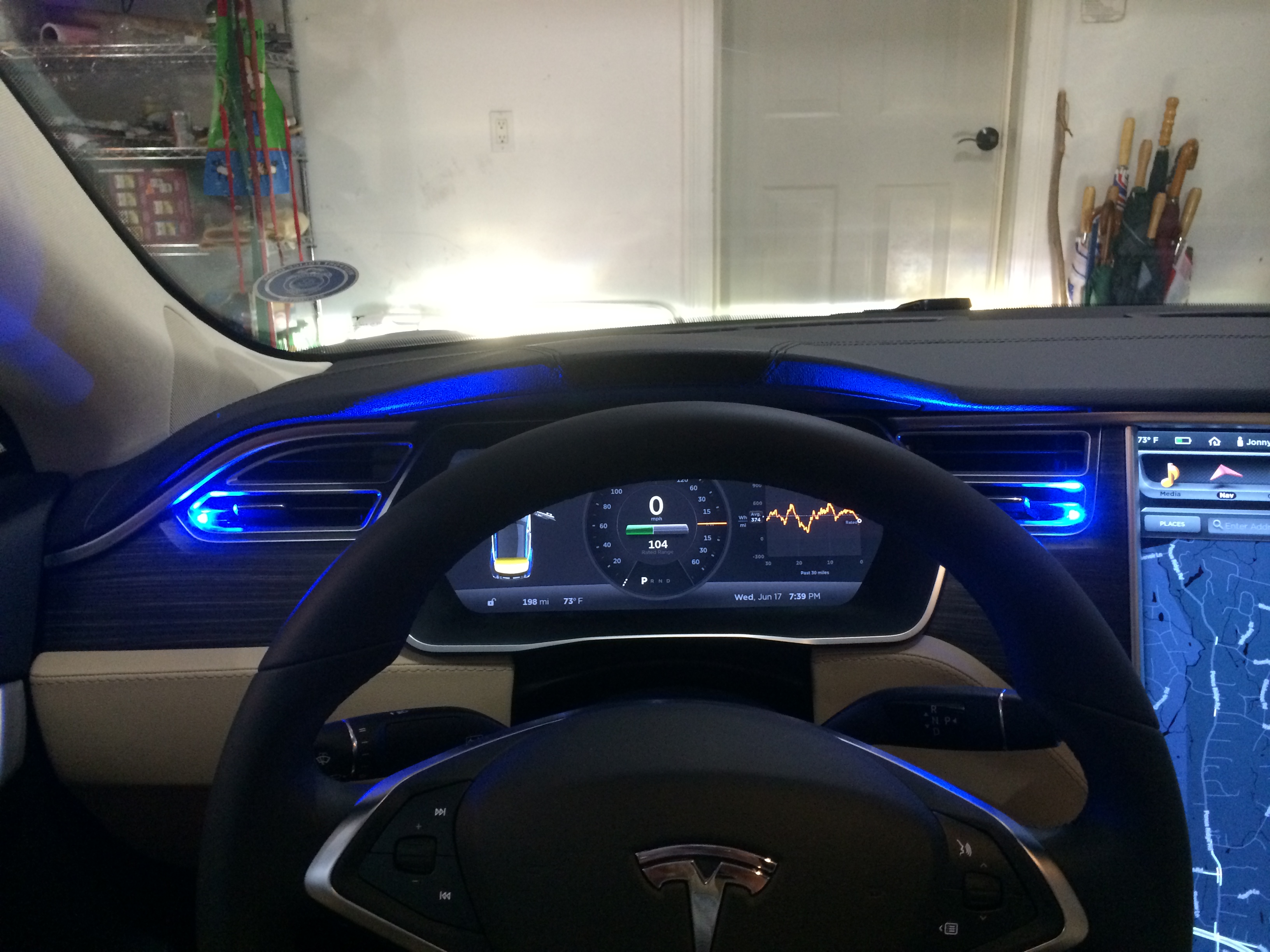 Custom K40 Police Radar Detector Alert LED's and Speaker Installed on 2016 Tesla 70 D in Riverside, CT