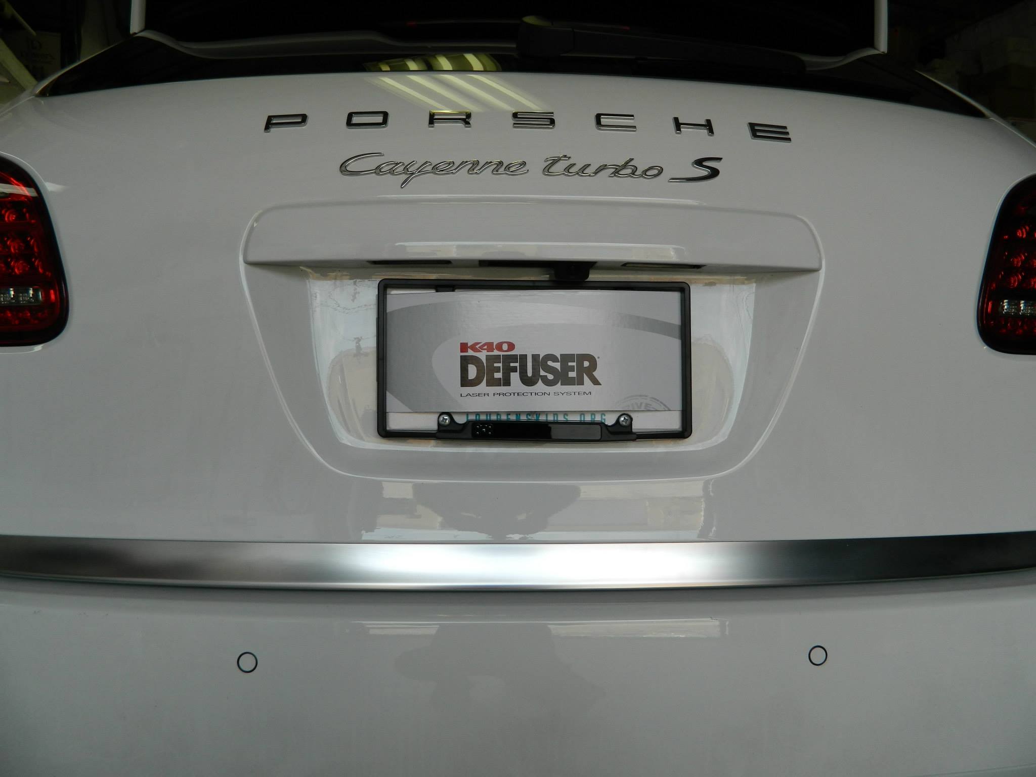 Custom K40 Police Laser Jammers and Hidden Radar Receiver Rear Installed on 2014 Porsche Cayenne Turbo S in Pompano Beach, FL