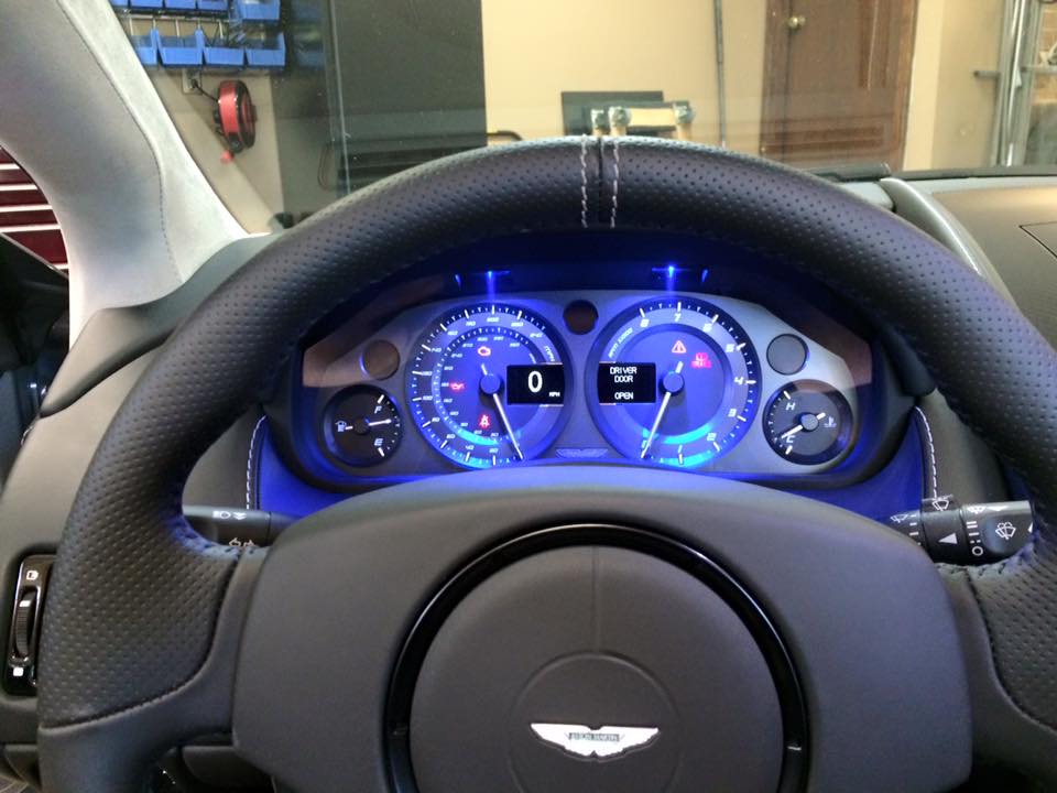 Custom K40 Police Radar Detector Alert LED's Installed on 2015 Aston Martin Vantage GT in Eden Prairie, MN