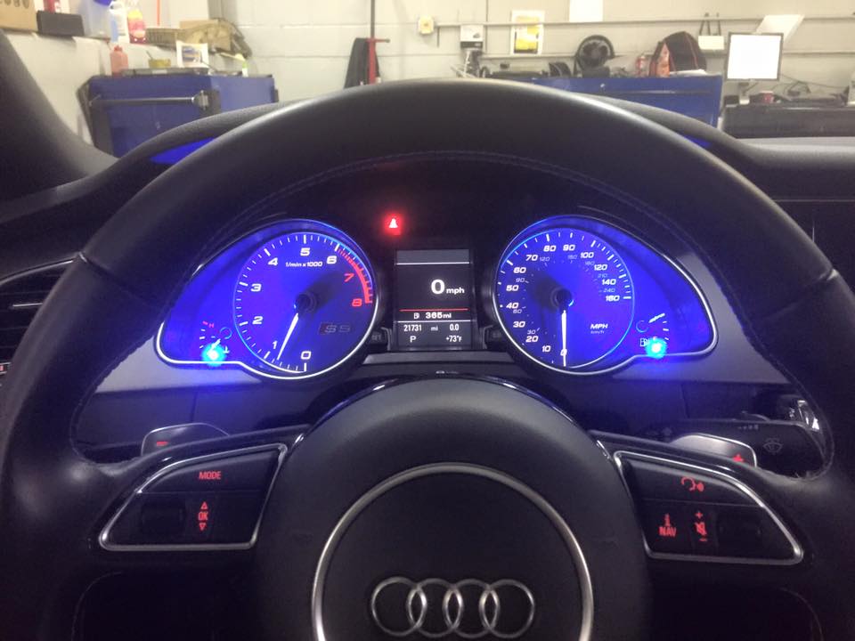 Custom K40 Police Radar Detector Alert LED's Flash Installed on 2016 Audi S6 in Paramus, NJ