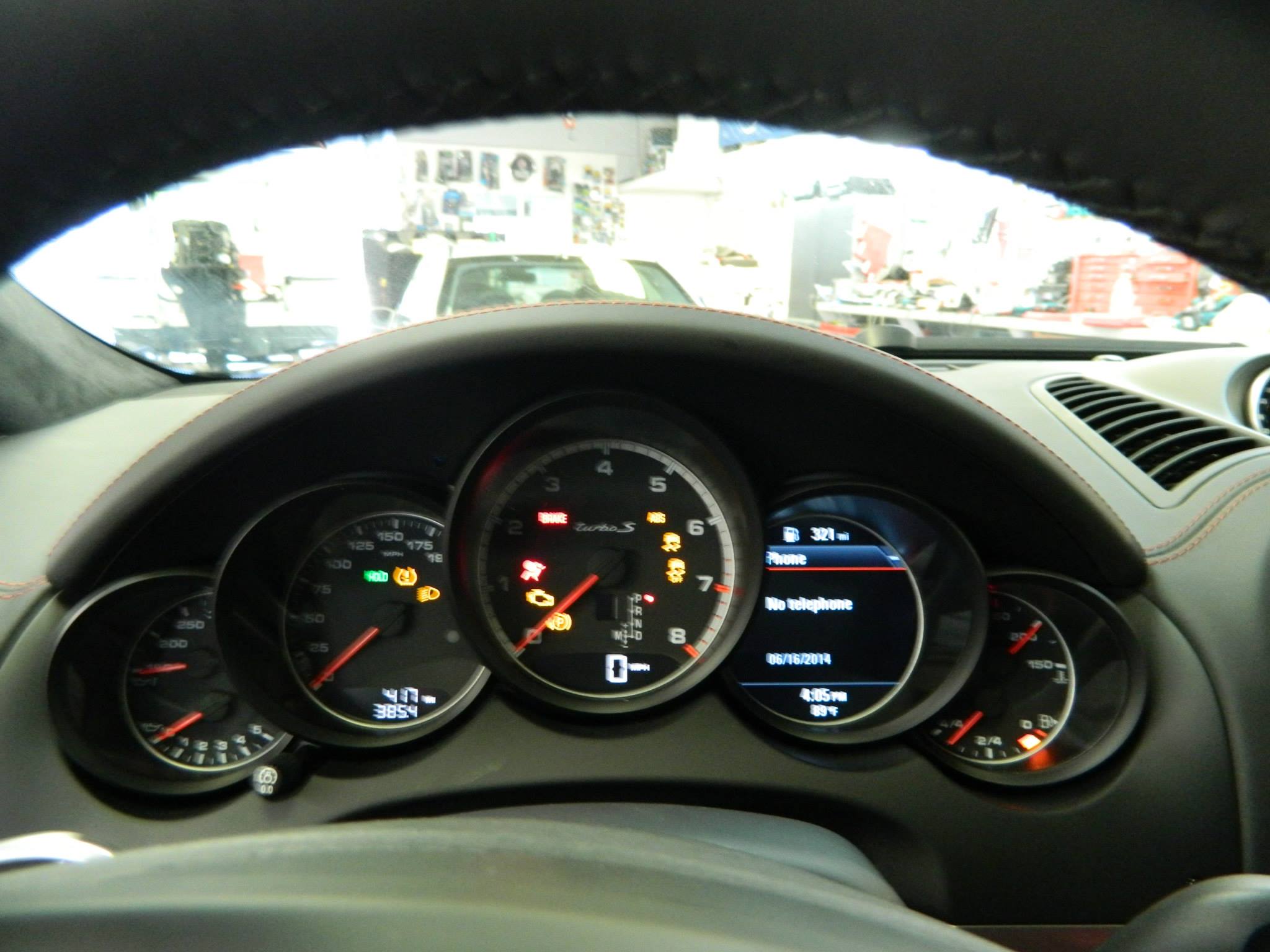 Custom K40 Police Radar Detector Alert LED's Off Installed on 2014 Porsche Cayenne Turbo S in Pompano Beach, FL