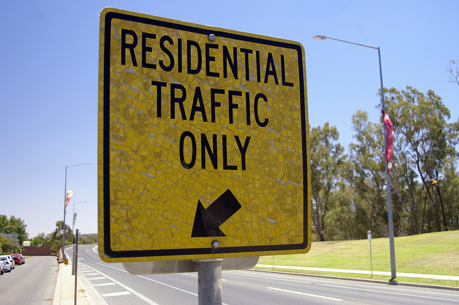 Residential Traffic Only sign