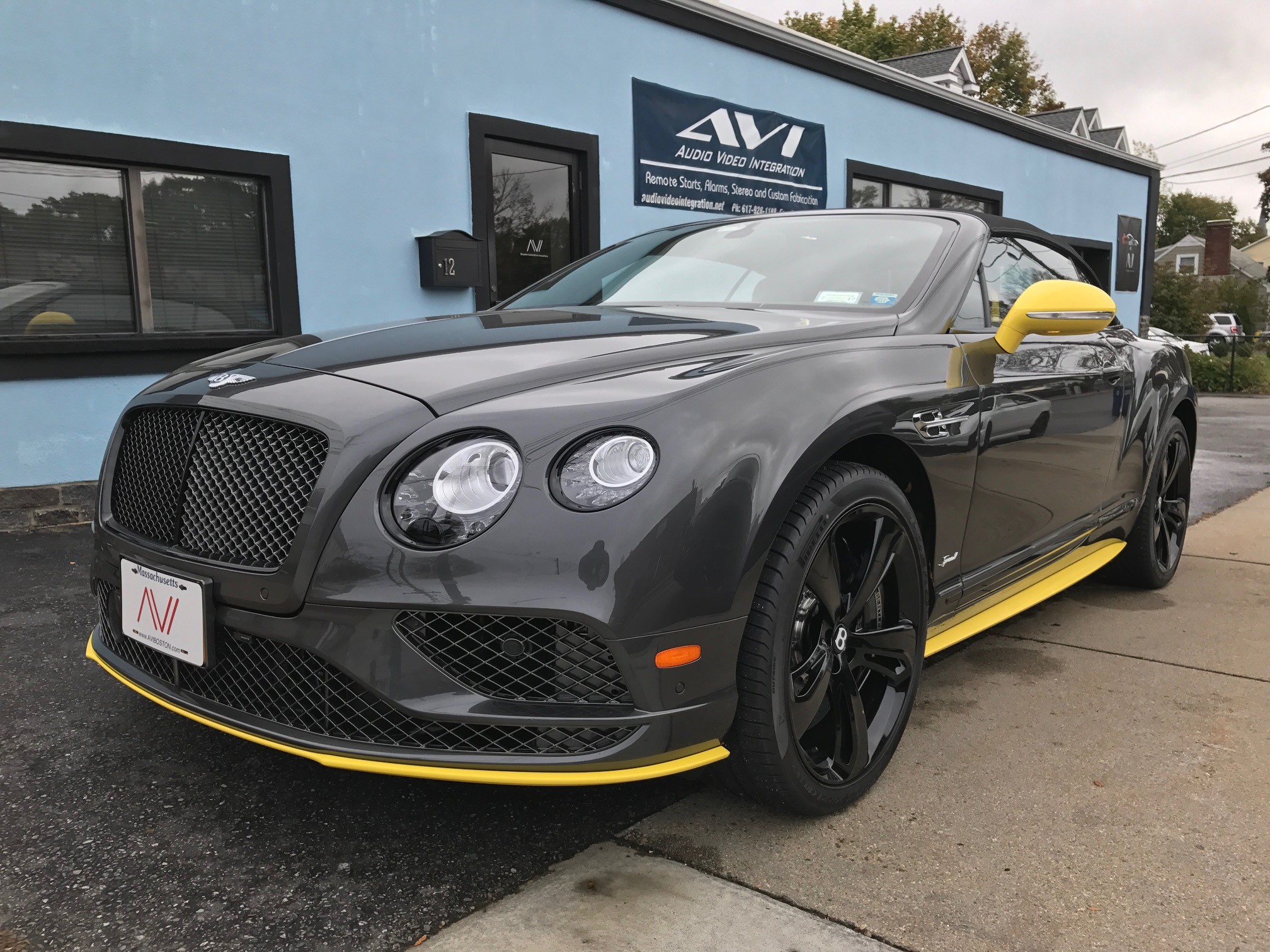Custom K40 Police Laser Jammers and Hidden Radar Receiver Front Installed on 2016 Bentley GTC Speed Breitling Edition in Newton, MA