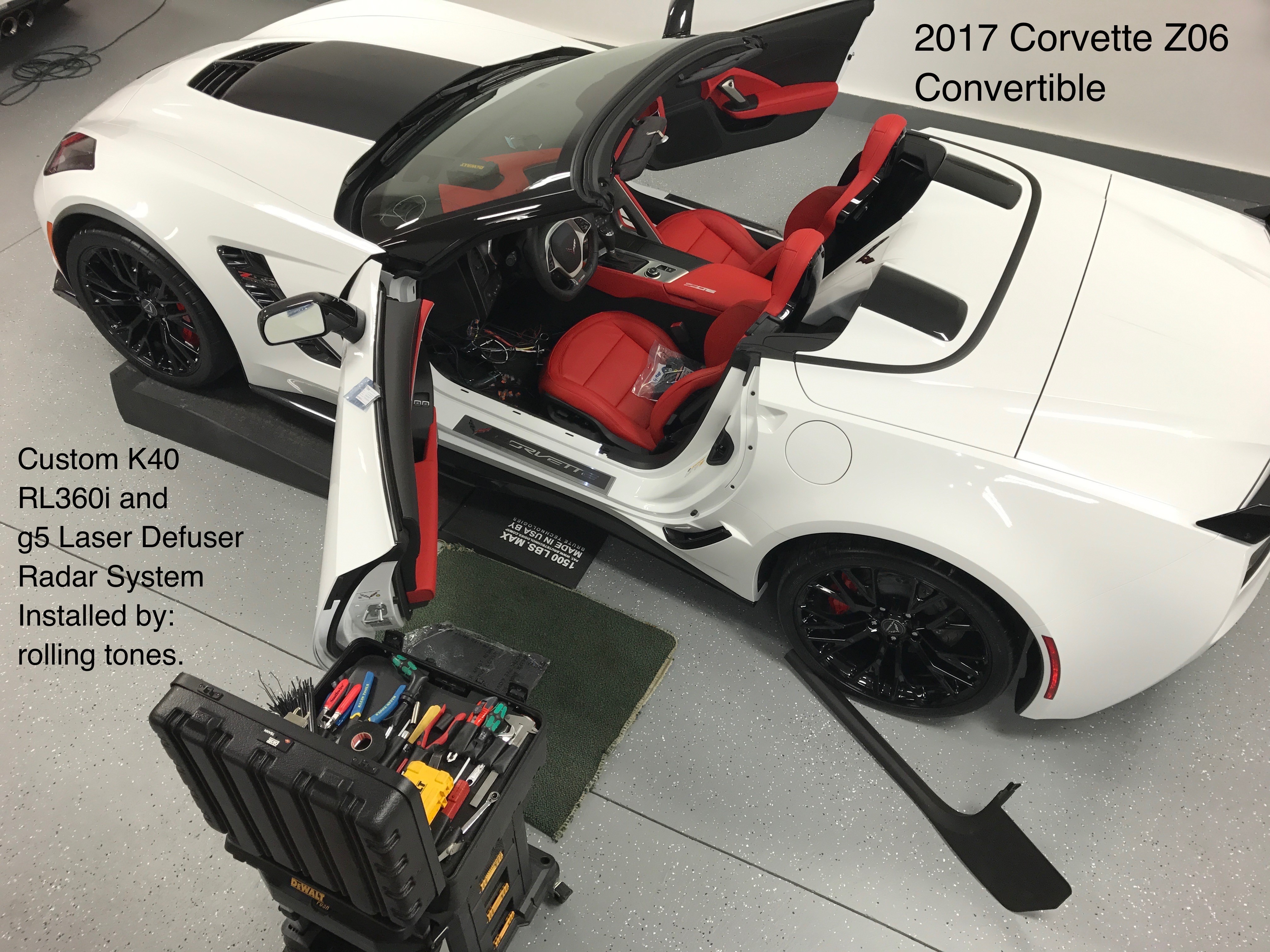Custom K40 Police Laser Jammers and Hidden Radar Receiver Installed on 2017 Corvette Z06, Concord, NC