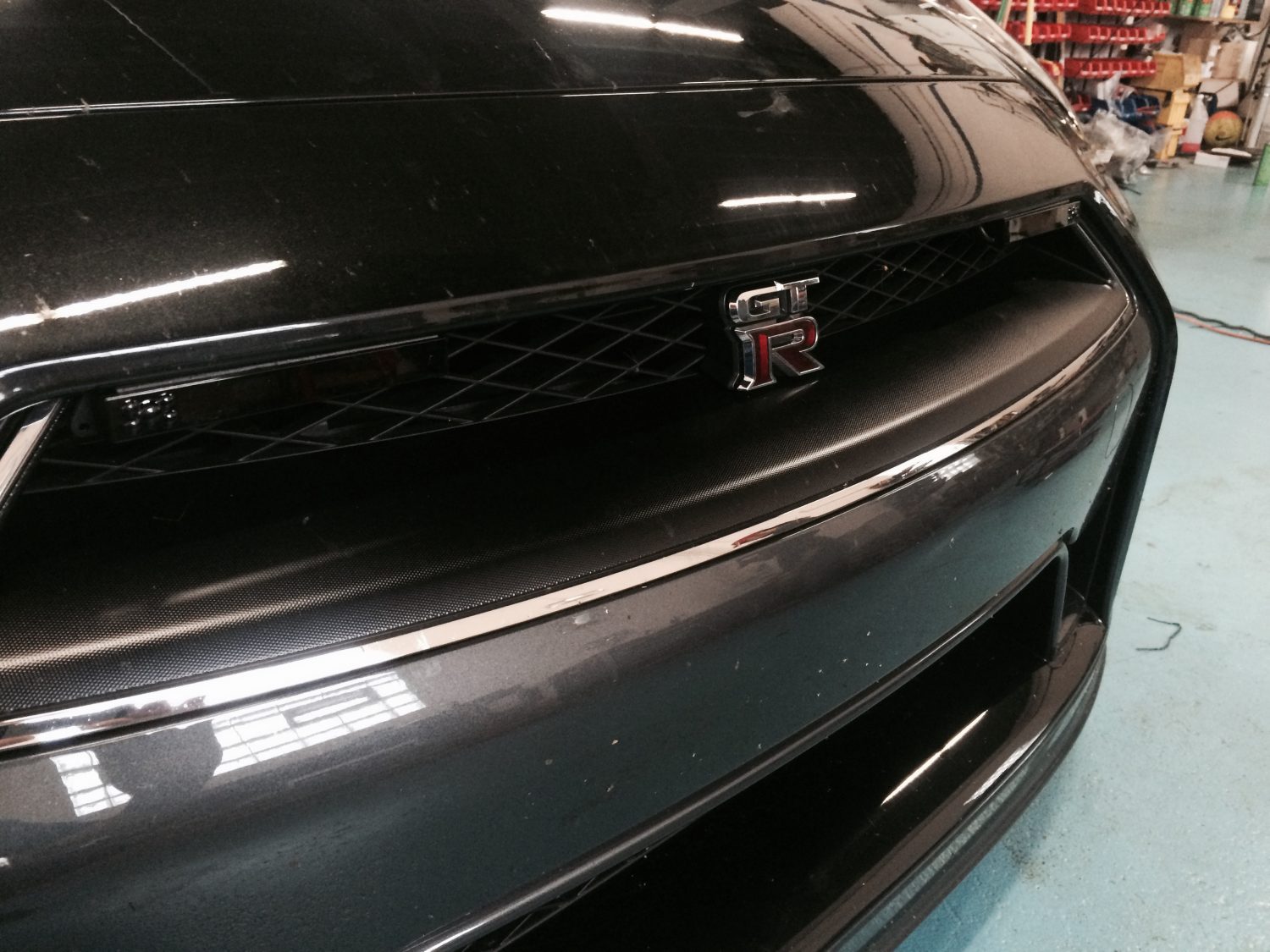 K40 front laser defusers on a 2015 Nissan GT-R
