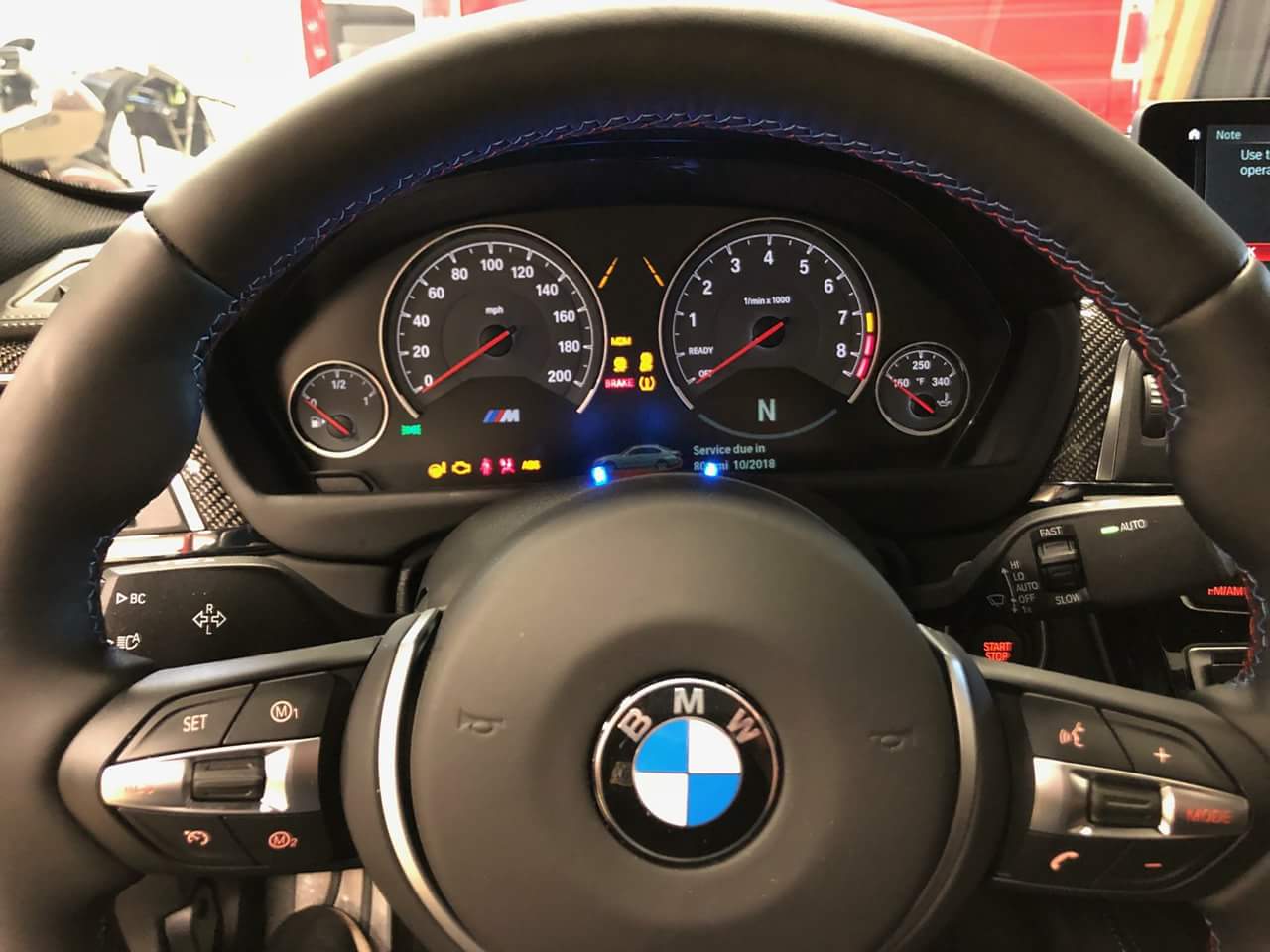 K40 radar detector blue alert leds on a 2018 BMW M3