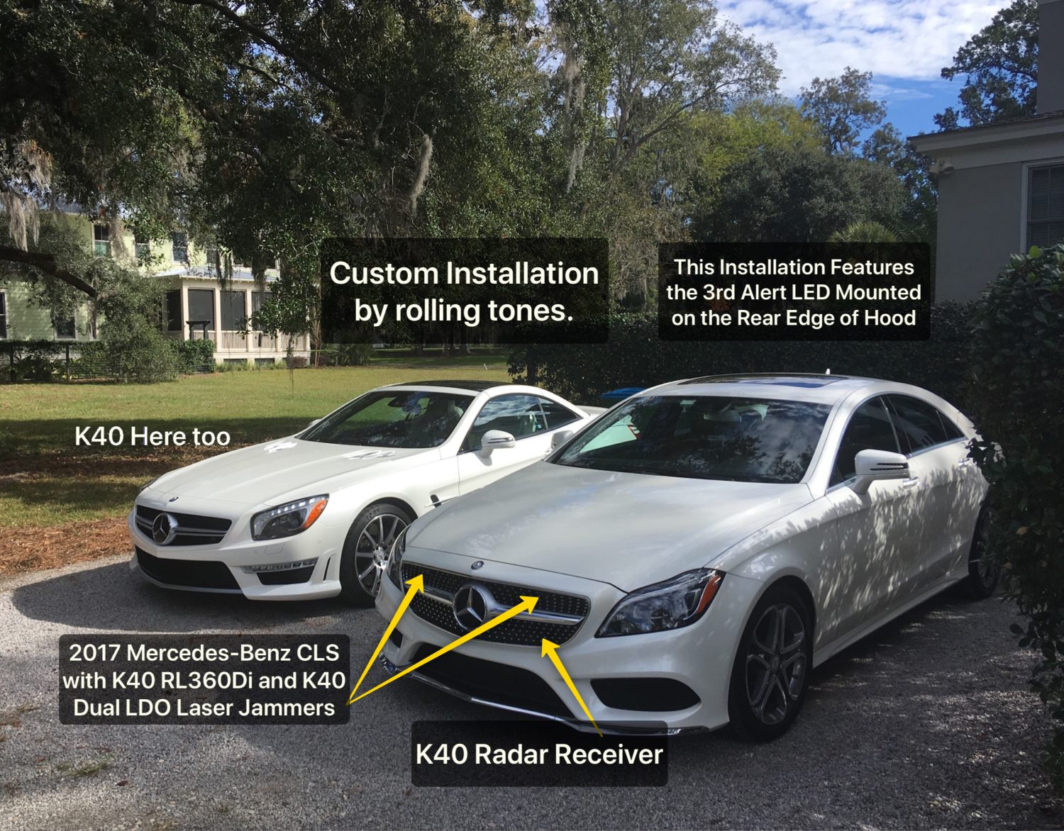 K40 front radar detector on a 2017 Mercedes Benz CLS