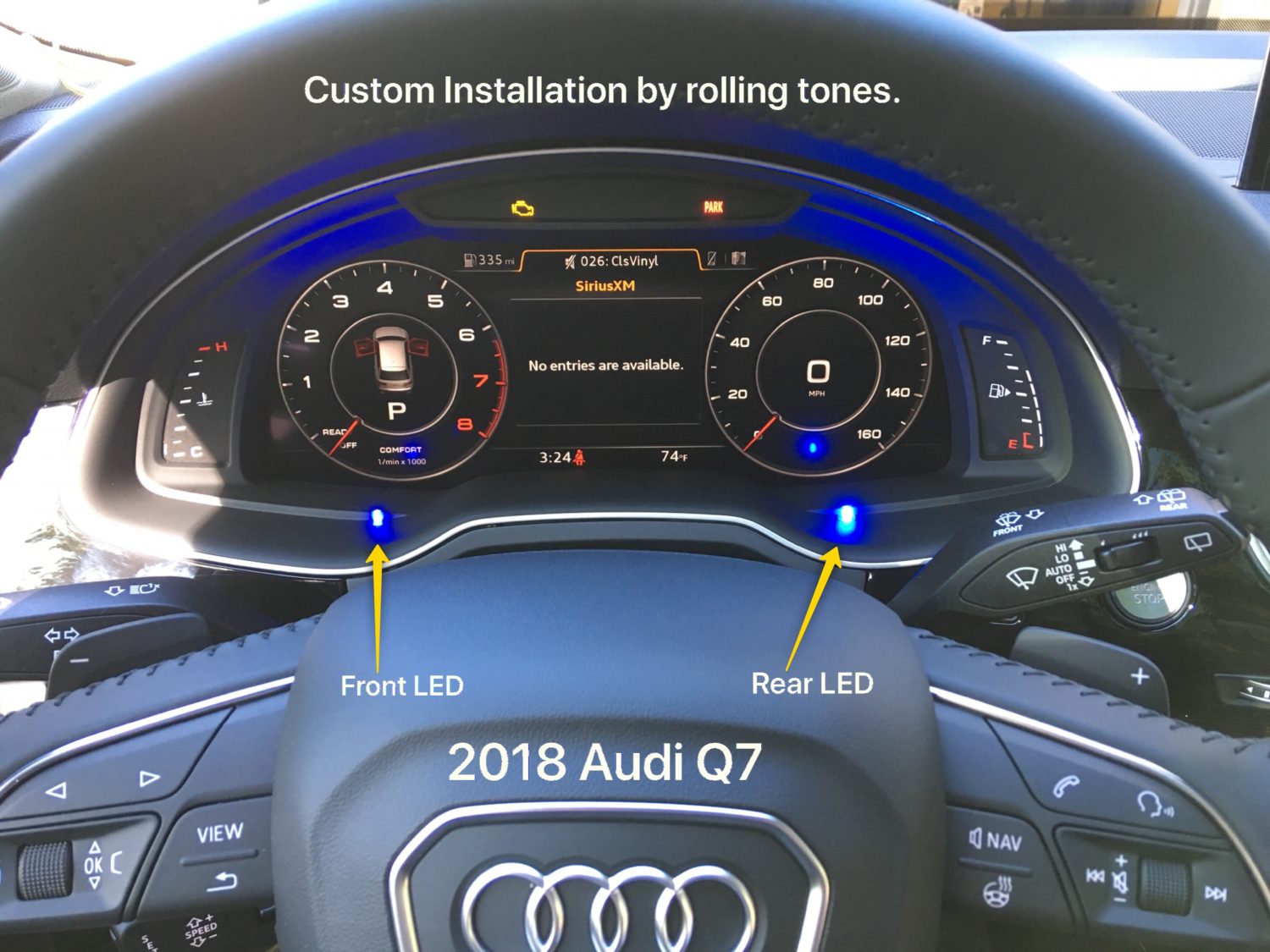 k40 radar detector alert leds on a 2018 Audi Q7