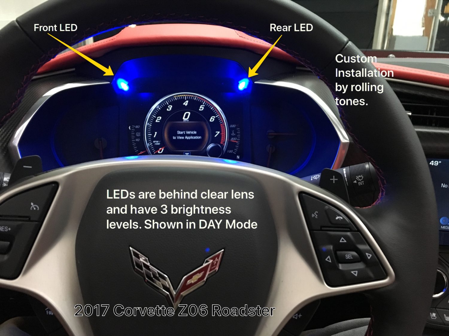 k40 radar detector alert leds on a 2017 Corvette Z06