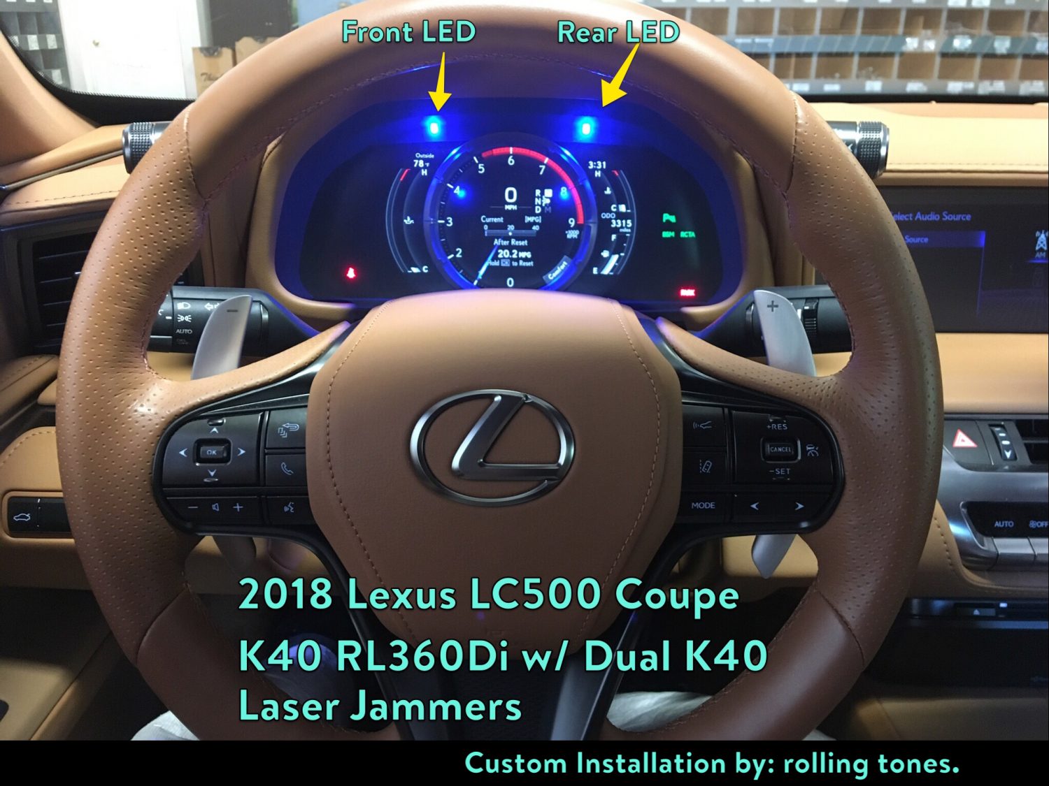 k40 radar detector alert leds on a 2018 Lexus LC500