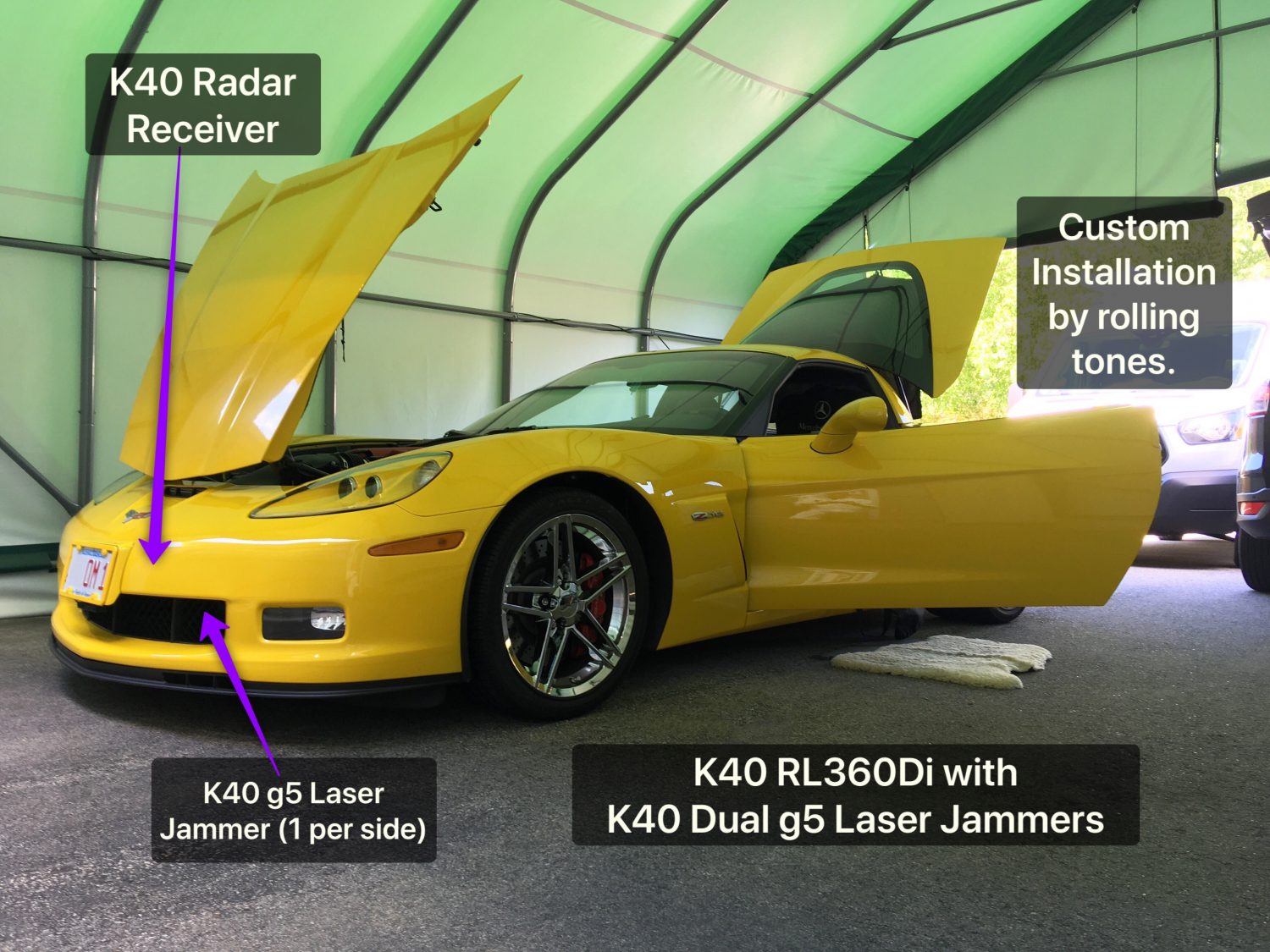k40 radar detector and laser jammers on a 2008 corvette z06