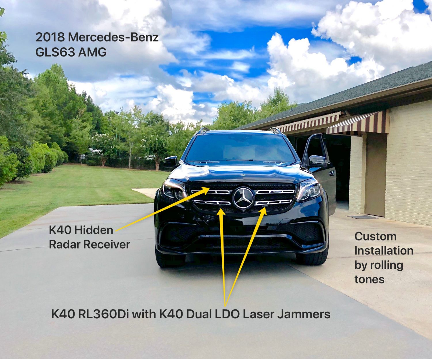 K40 radar detector and laser jammers on a Mercedes Benz