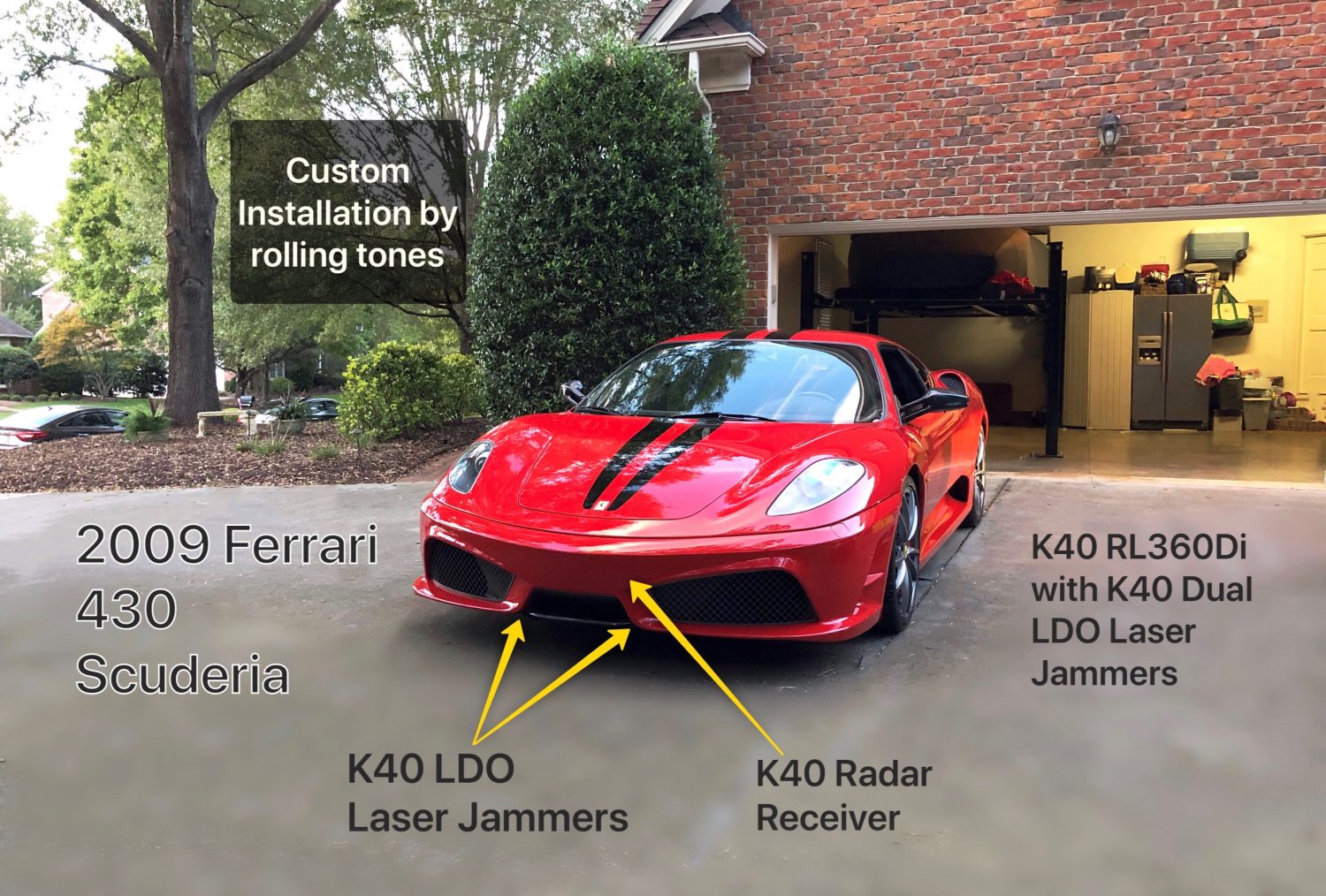 k40 radar detector on Ferrari