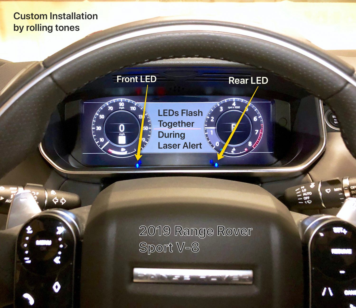 Custom K40 Police Radar Detector Alert LED's Installed on 2019 Range Rover Sport in Charlotte, NC