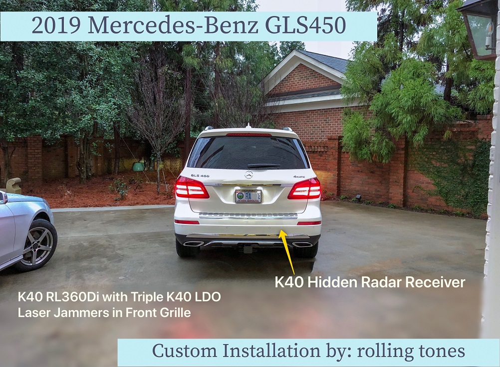 Custom K40 Police Laser Jammers and Hidden Radar Receiver back Installed on 2019 Mercedes Benz GLS450 in Charlotte, NC