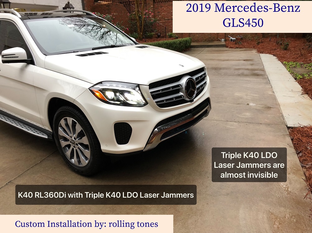 Custom K40 Police Laser Jammers and Hidden Radar Receiver Installed on 2019 Mercedes Benz GLS450 in Charlotte, NC