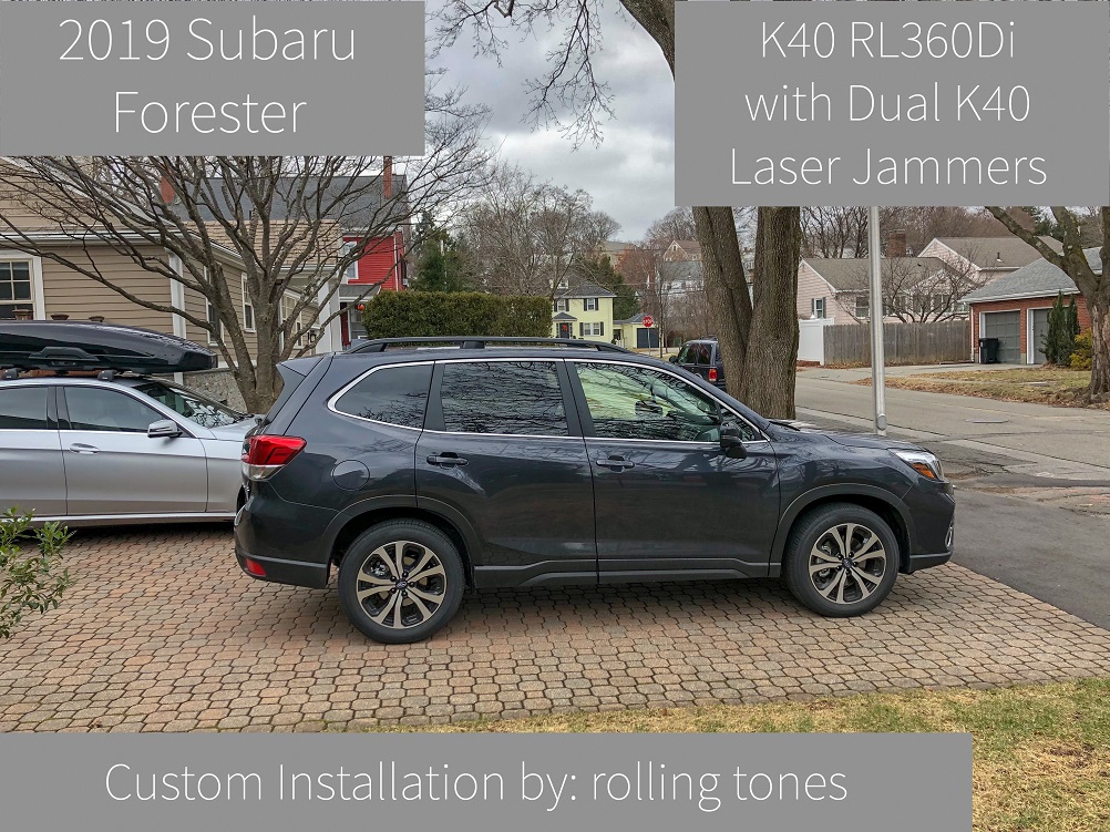 Custom K40 Police Laser Jammers and Hidden Radar Receiver profile Installed on 2019 Subaru Forester in Charlotte, NC