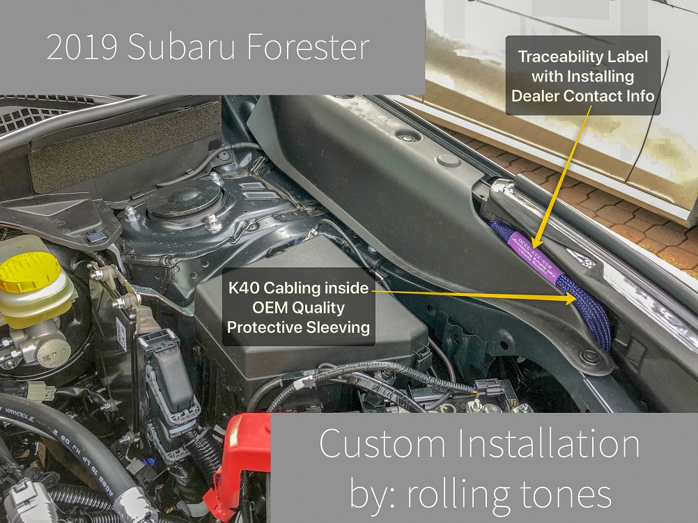 K40 Dealer Label Installed on 2019 Subaru Forester in Charlotte, NC
