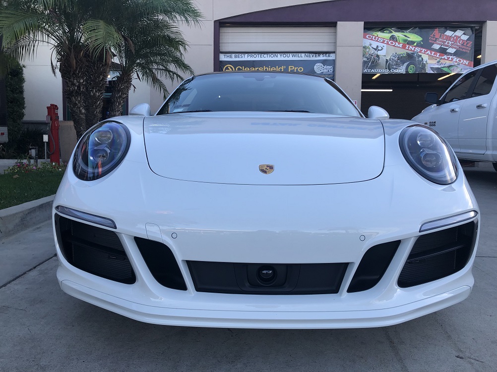 Custom K40 Police Laser Jammers and Hidden Radar Receiver front Installed on 2019 Porsche 911 Carrera S in Santa Margarita, CA