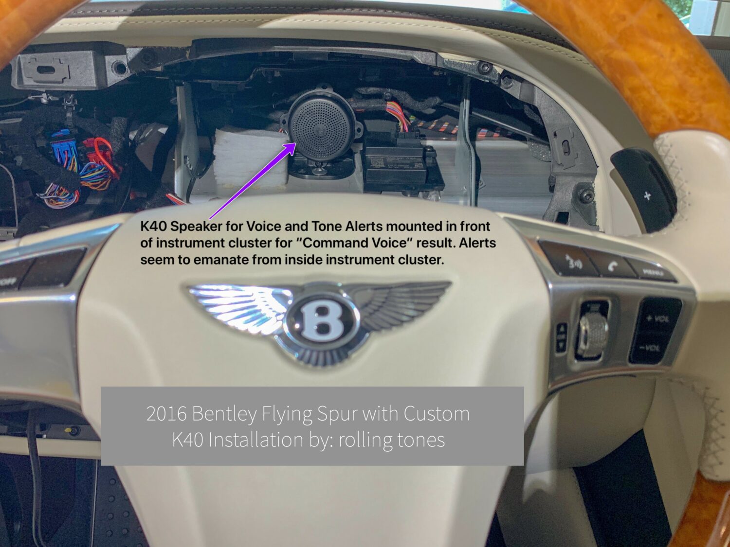 Custom K40 Police Radar Speaker Voice Alert on 2016 Bentley Flying Spur in Charlotte, NC