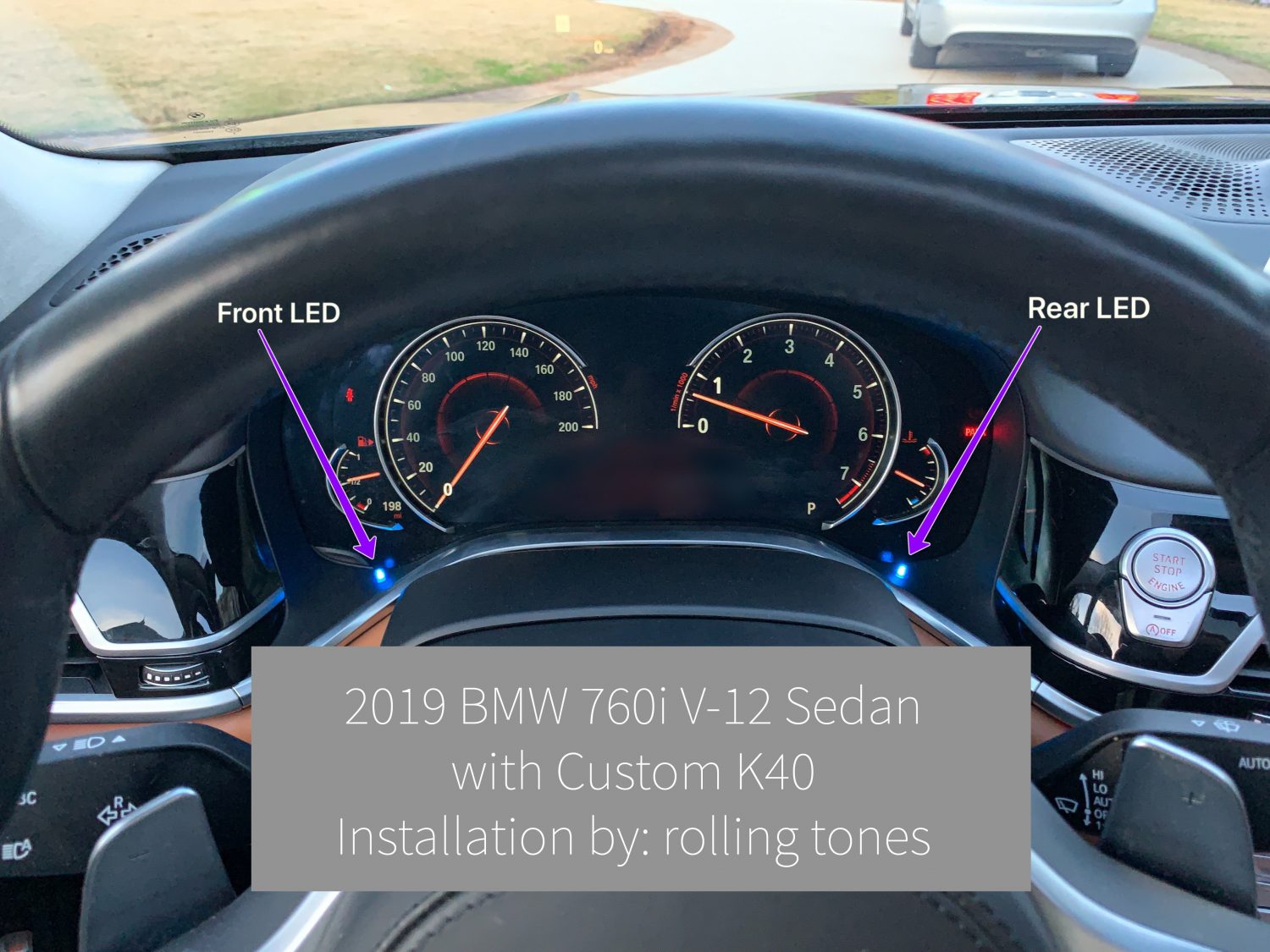 Custom K40 Police Radar Detector Alert LED's Installed on 2019 BMW 760i in Charlotte, NC