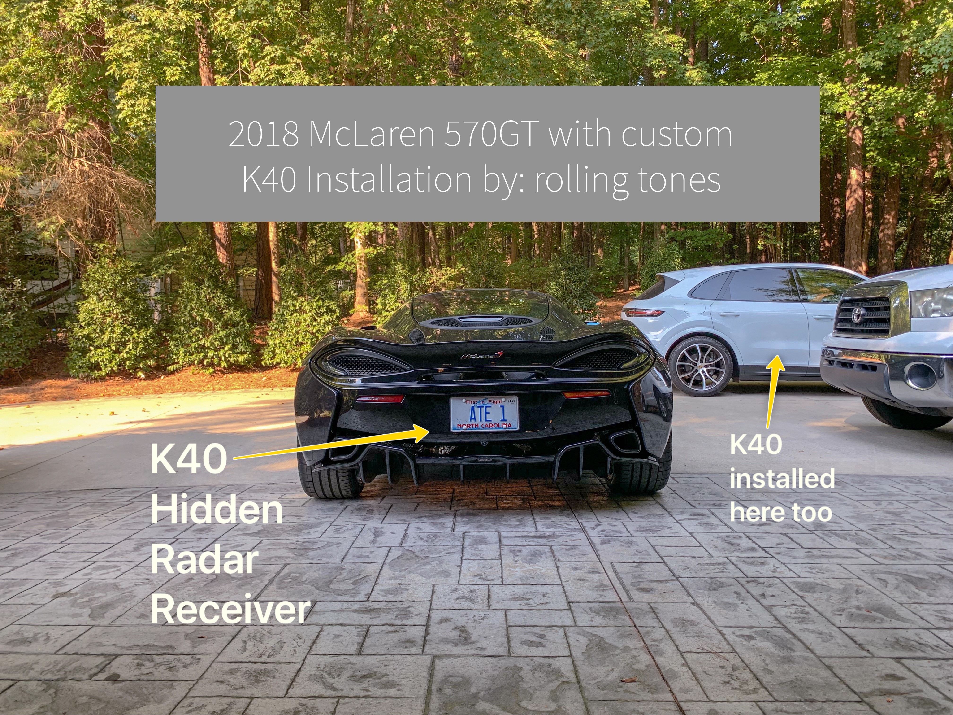 K40 Hidden Radar Receiver on a 2018 McLaren 570GT in Concord, NC