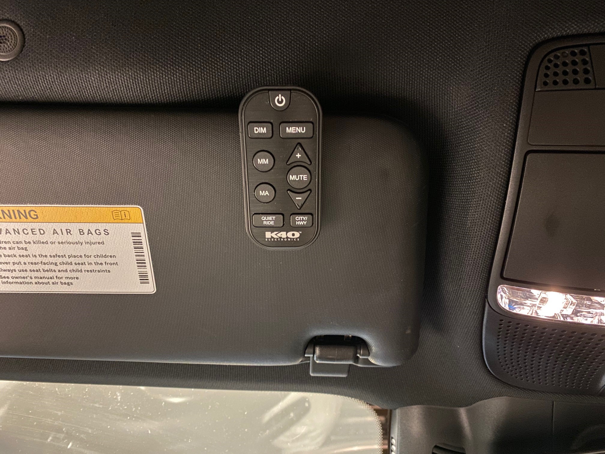K40 Remot Control Used on the Visor of a 2020 Mercedes Benz E450 4Matic Wagon in Charlotte, NC