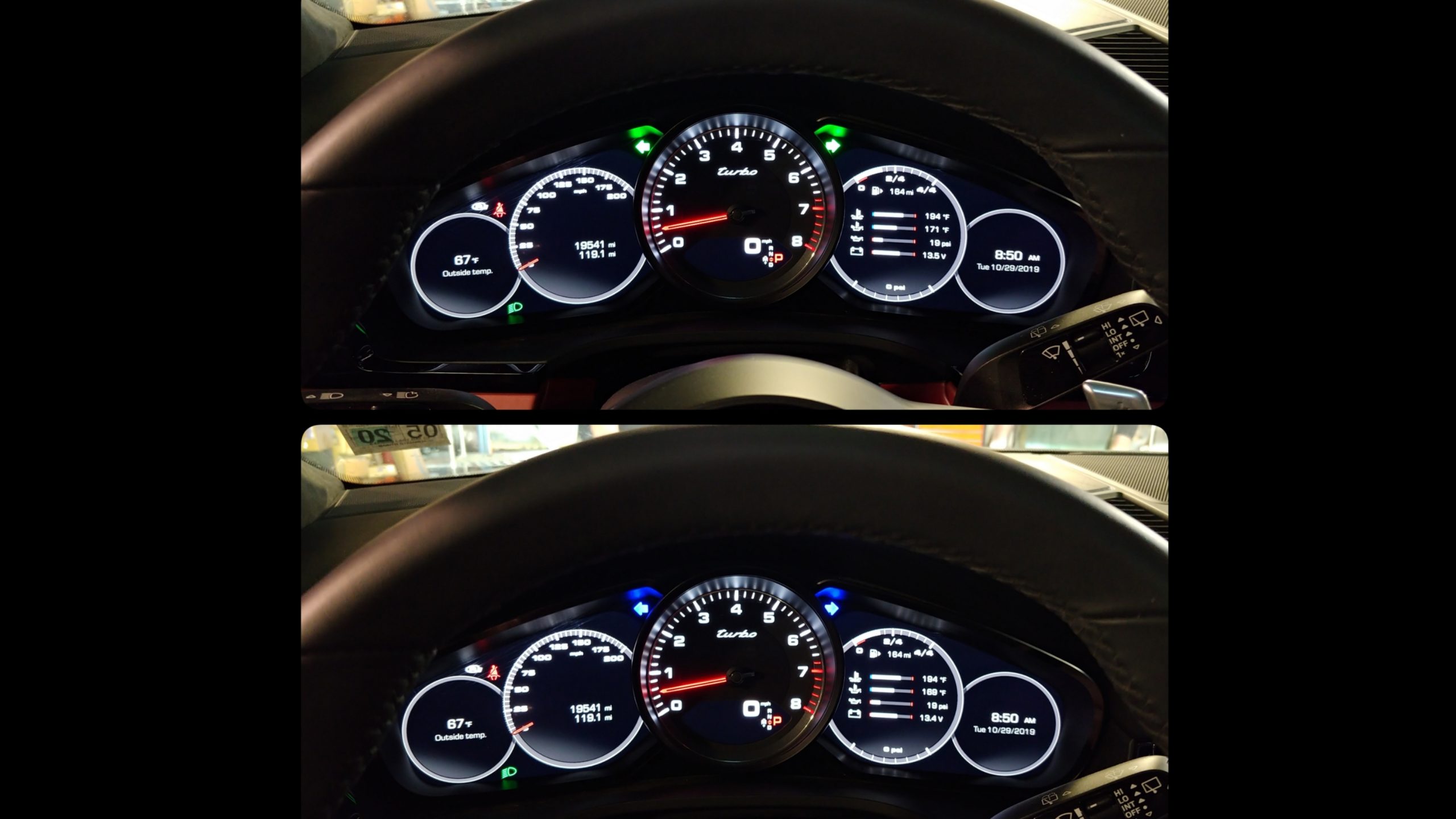 K40 Custom Hidden LED alerts illuminated in a 2019 Porsche Cayenne in Lafayette, LA