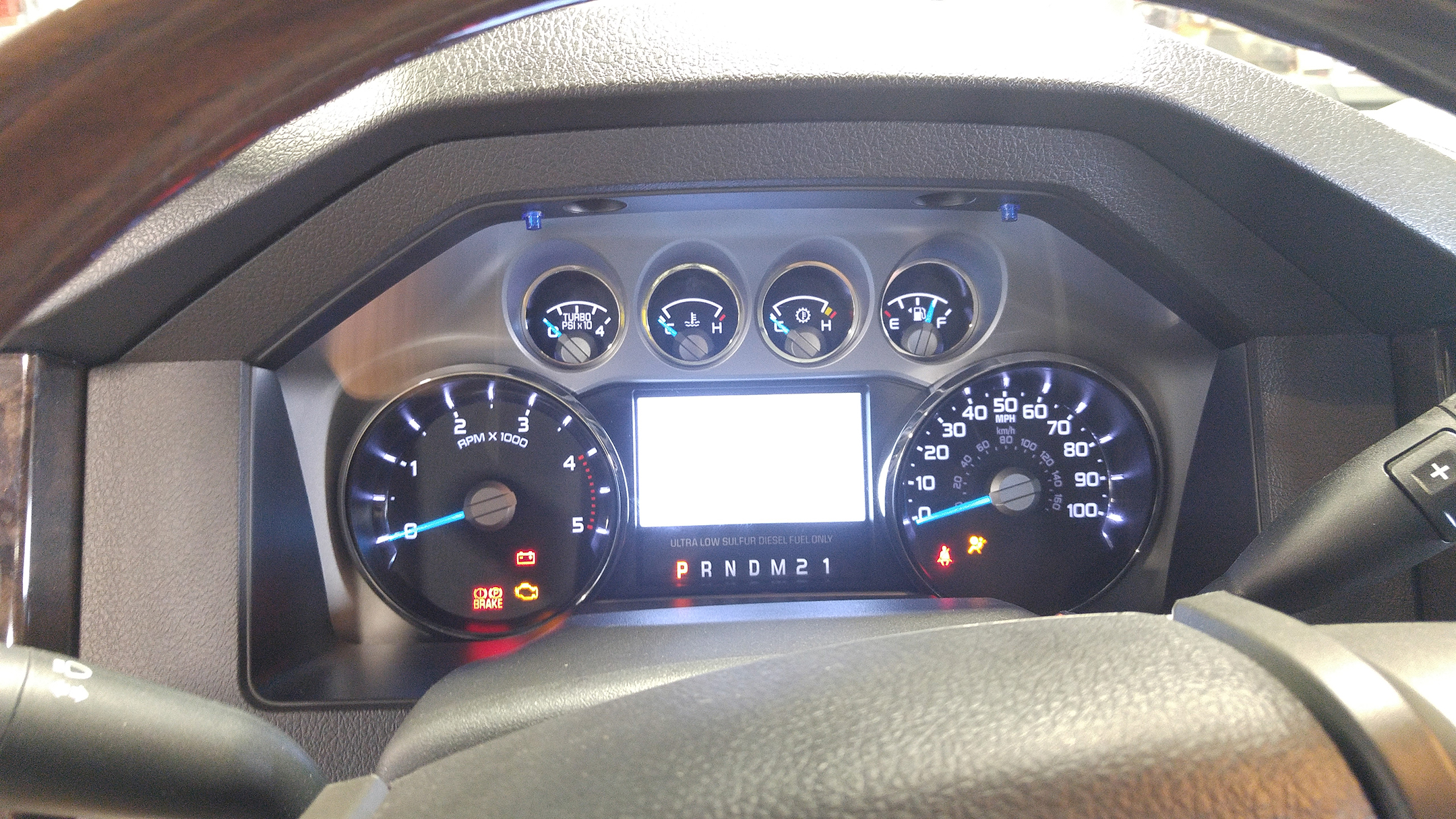 K40 Custom Hidden LED alerts illuminated in a 2015 Ford F250 in Lafayette, L