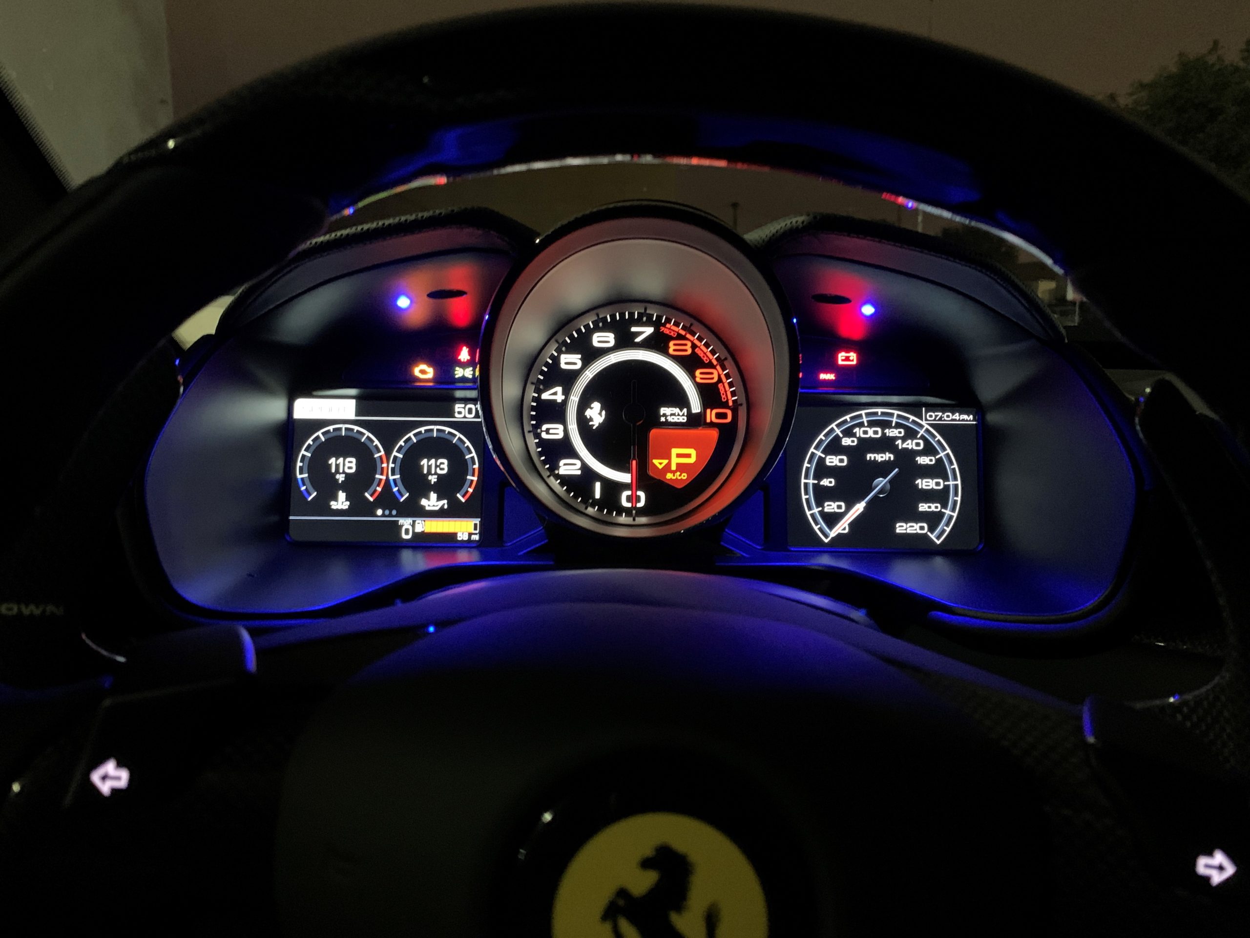 K40 Custom Hidden LED alerts illuminated on a 2020 Ferrari Portofino in Carrolton, TX