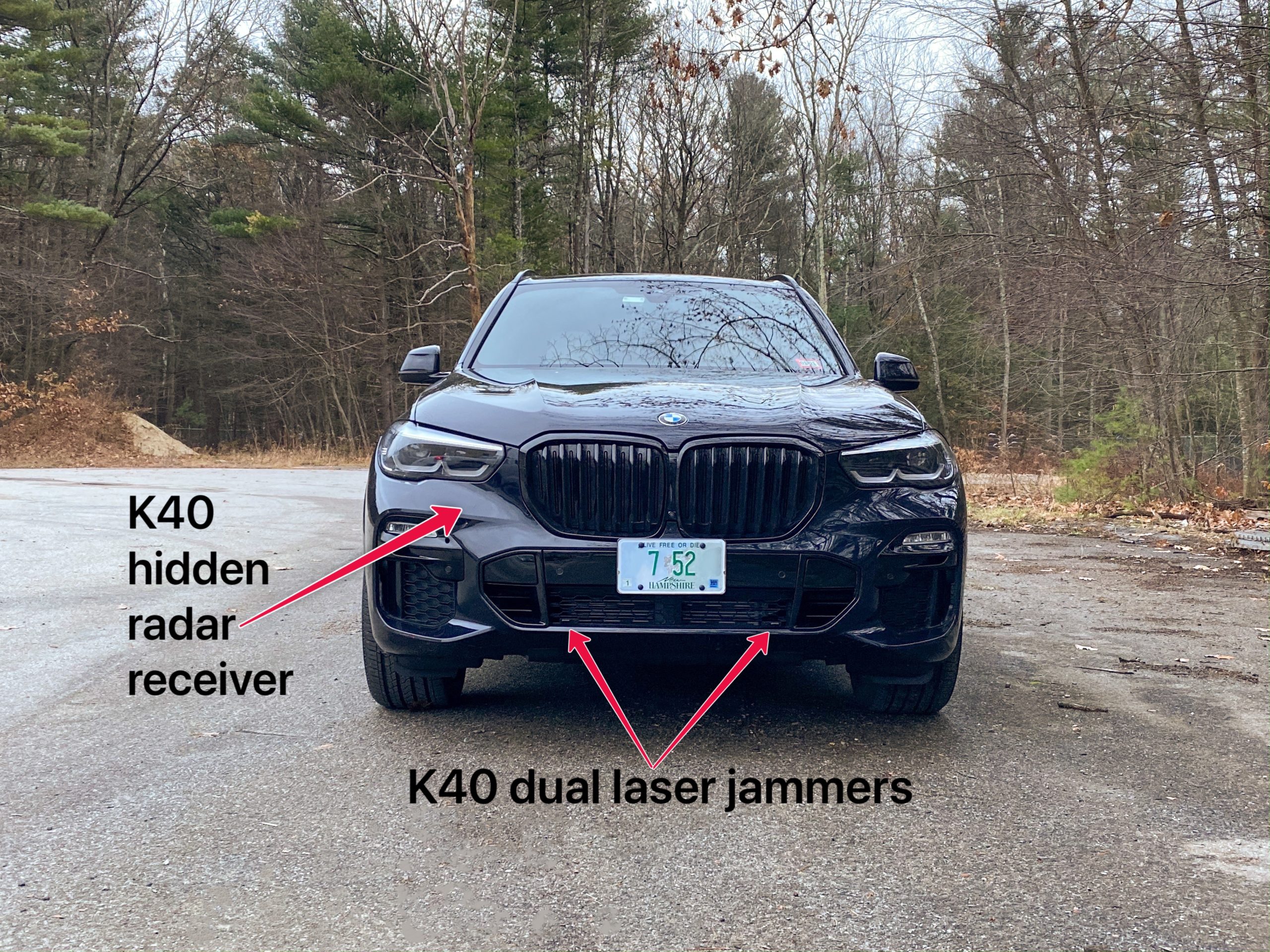 K40 Custom Hidden Radar and Laser System installed on a 2020 BMW X5 in Charlotte, NC