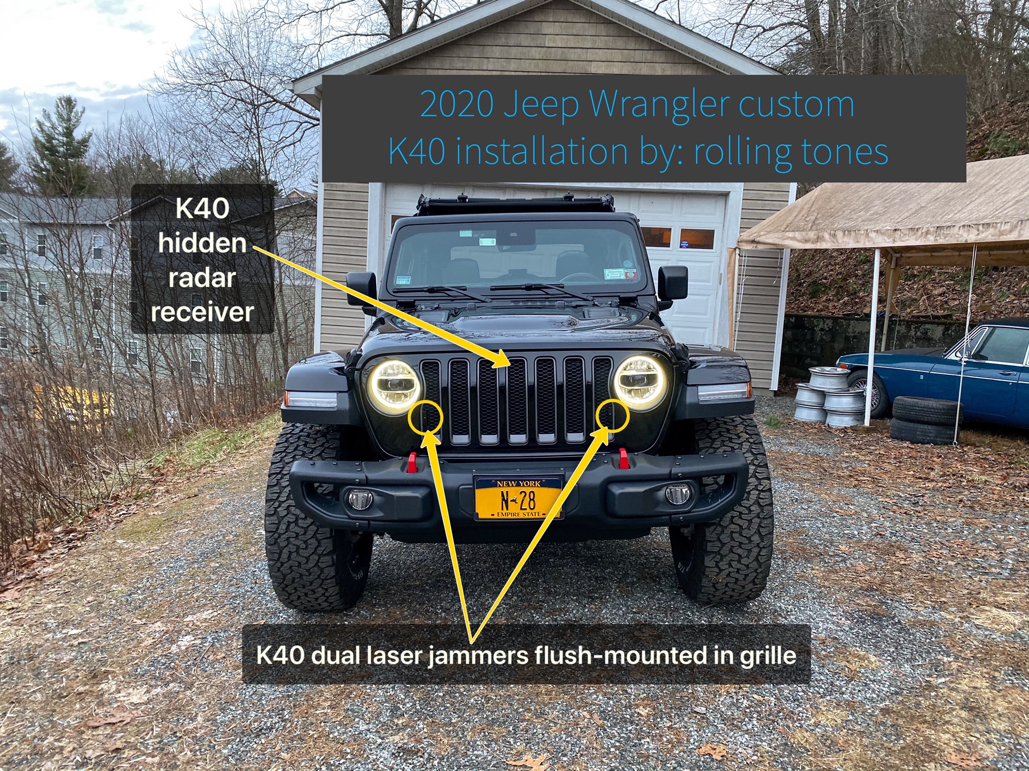 K40 Custom Hidden Radar and Laser System installed on a 2020 Jeep Wrangler in Charlotte, NC