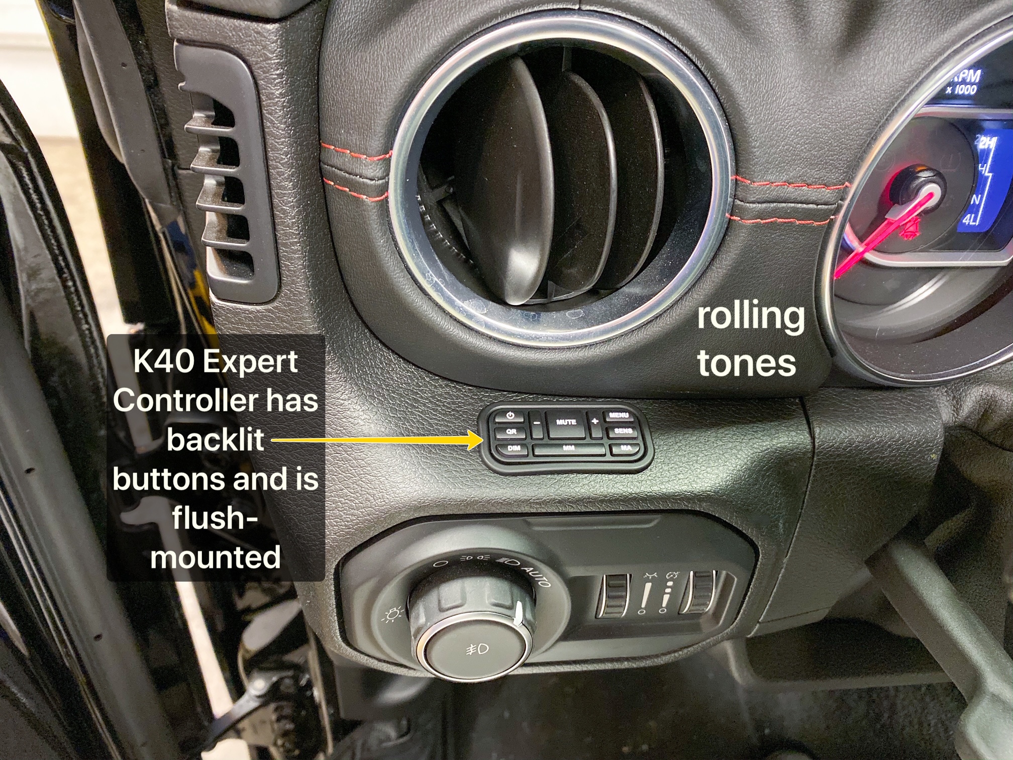 K40 Custom Expert Controller installed on a 2020 Jeep Wrangler in Charlotte, NC