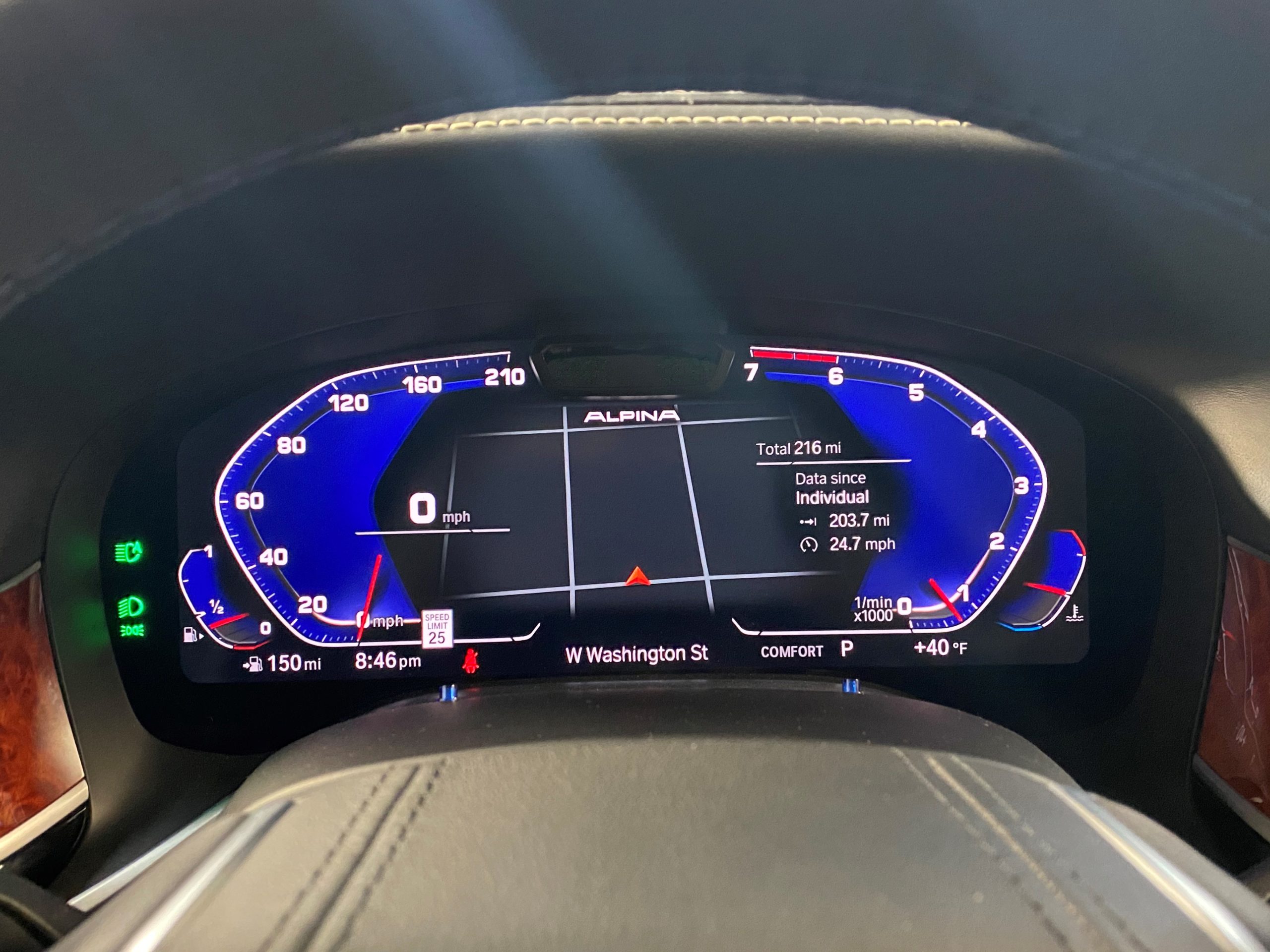 K40 Custom Hidden alert LED's installed on the instrument cluster of a 2020 BMW Alpina B7 in Milwaukee, WI