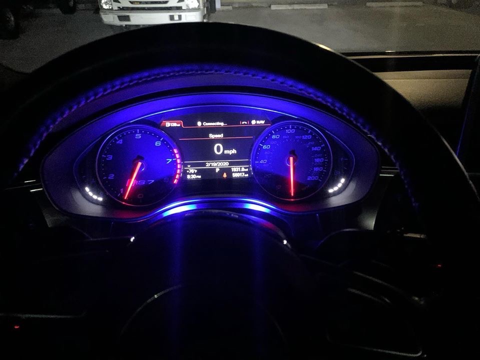 K40 Hidden LED alerts illuminated on a 2017 Audi RS7 in Delray Beach, FL