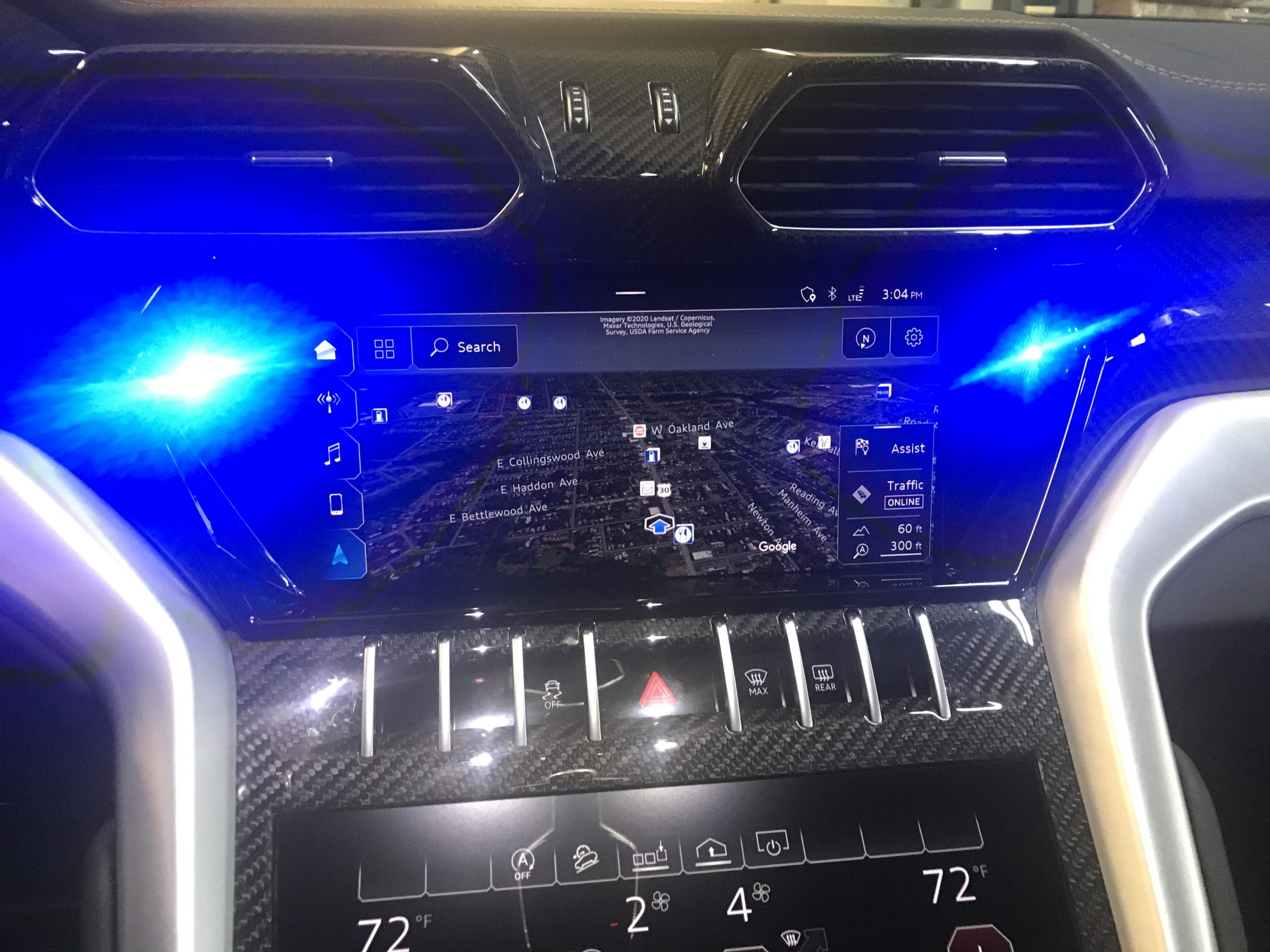 K40 Custom Hidden alert LED's installed inthe dash of a 2020 Lamborghini Urus in Oaklyn, NJ