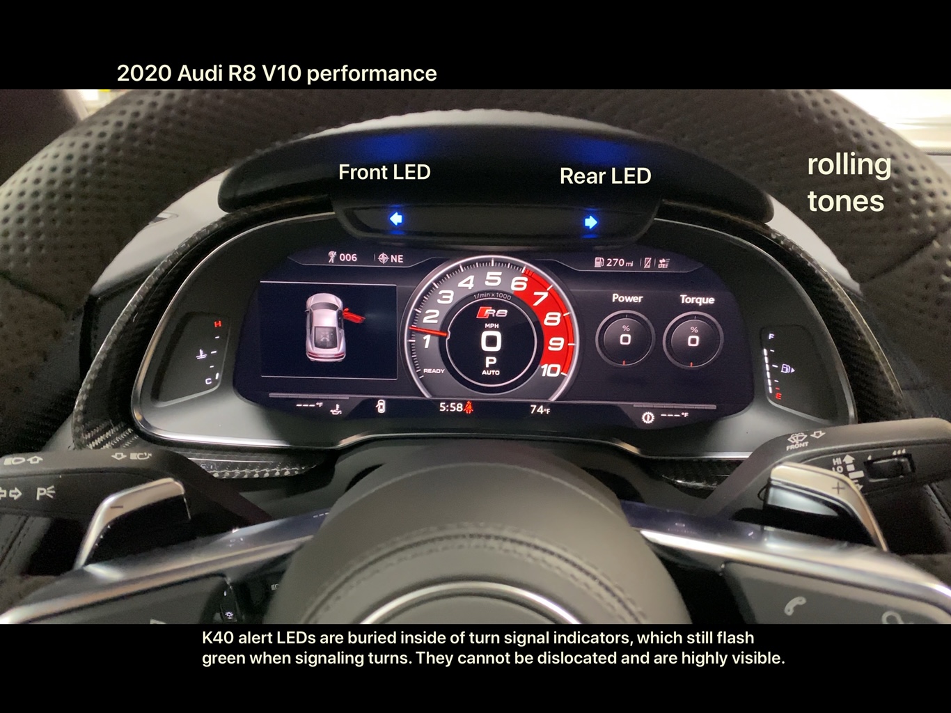 K40 radar detector alert led's on 2020 Audi R8