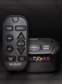 Close-up view of K40 Platinum100 with remote control