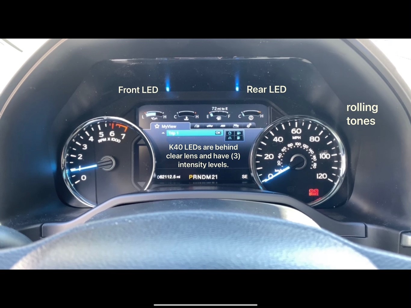 k40 radar detector alert leds on a 2015 Ford F150 in charlotte, NC