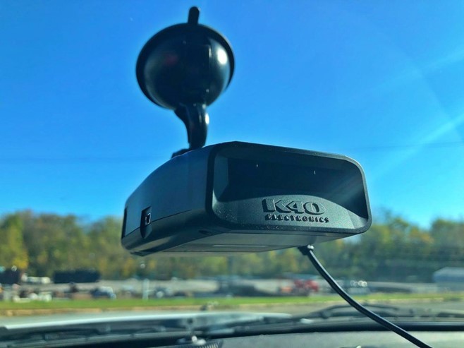 K40 Platinum100 with GPS installed with suction cup to windshield