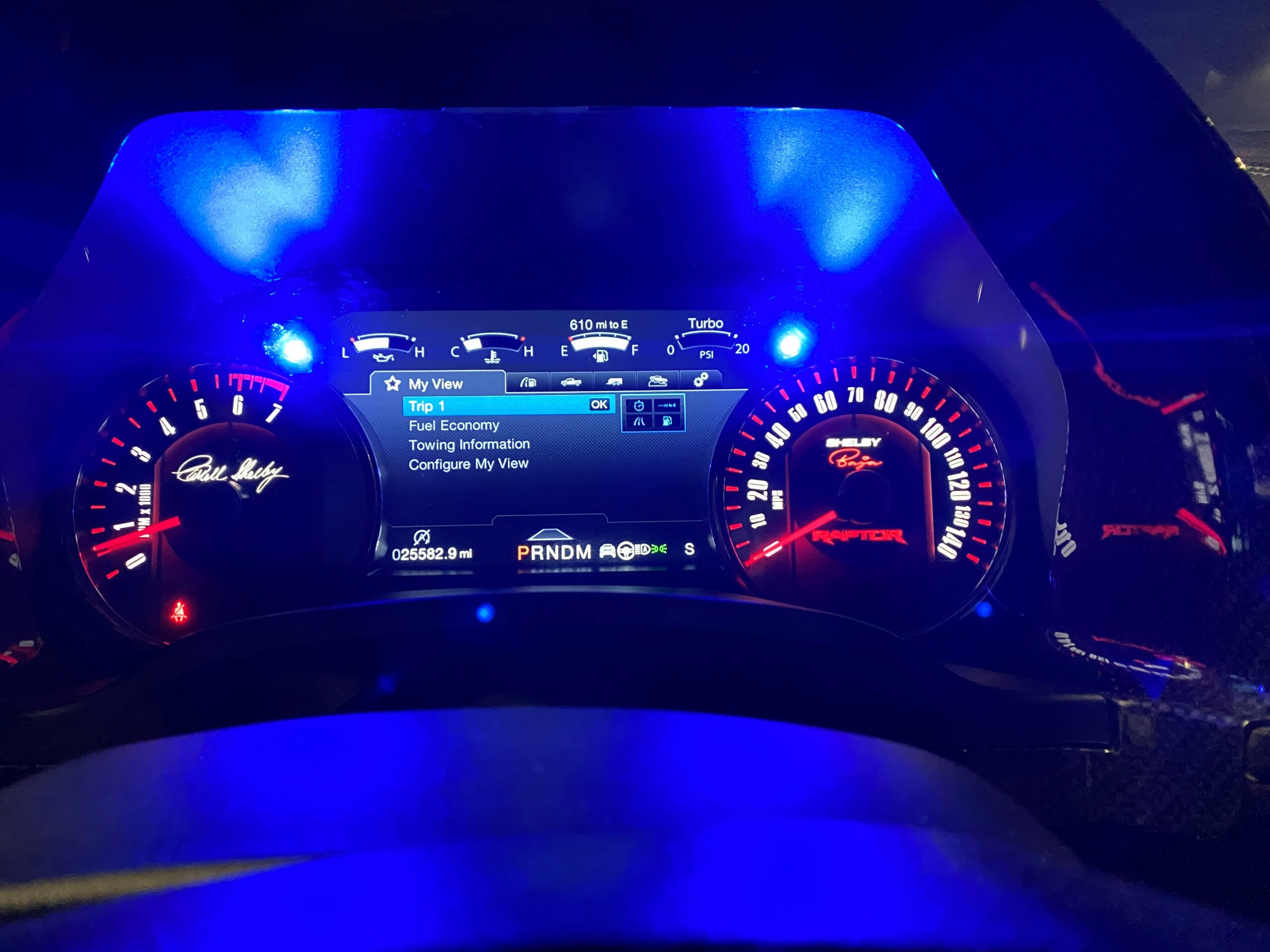 K40 radar detector alert leds on a 2020 Ford F150 Shelby Raptor in Milwaukee, WI