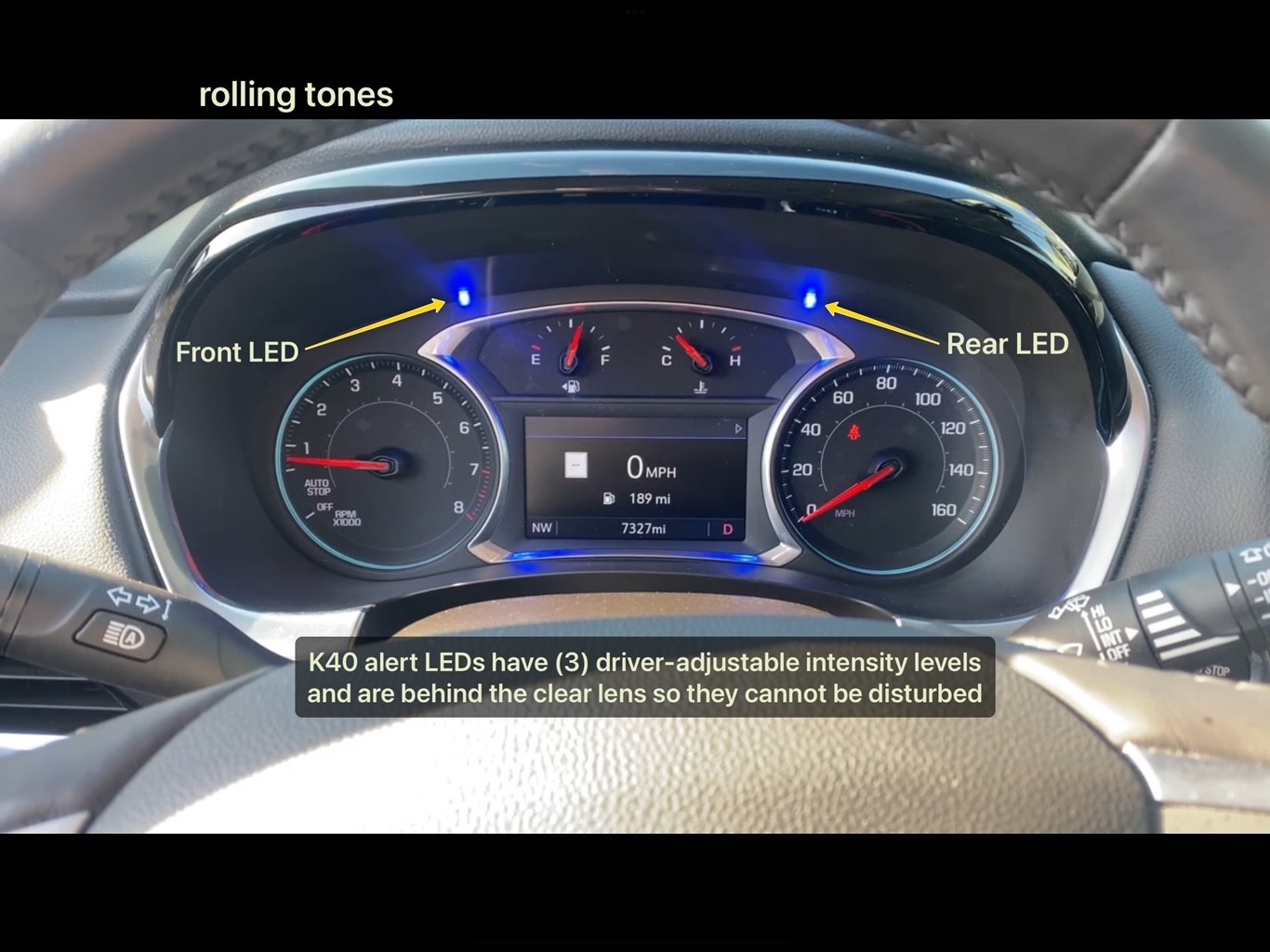k40 radar detector alert leds in a 2021 chevy traverse in charlotte nc
