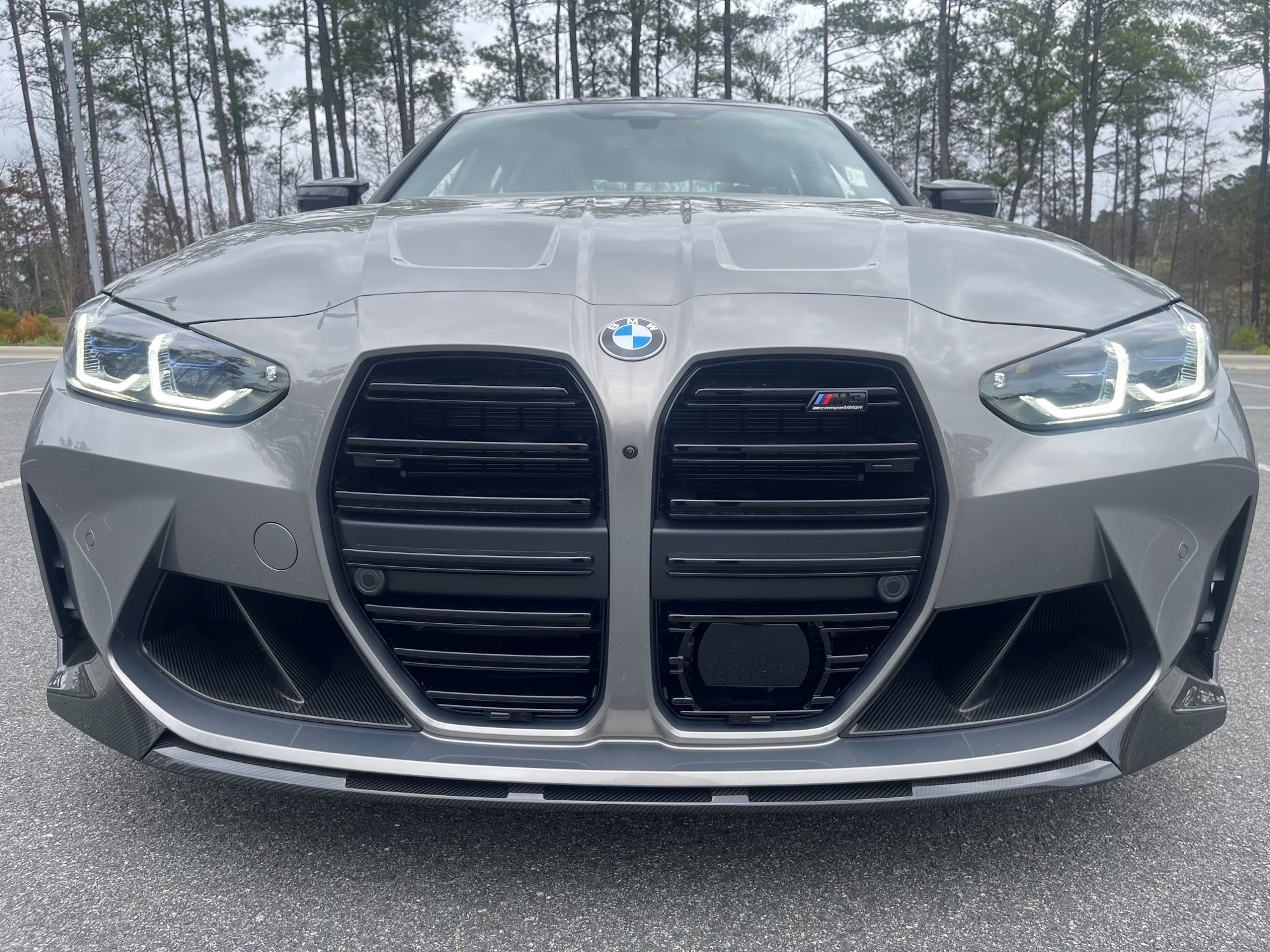 front k40 laser jammers on a 2022 BMW M3 in Durham NC