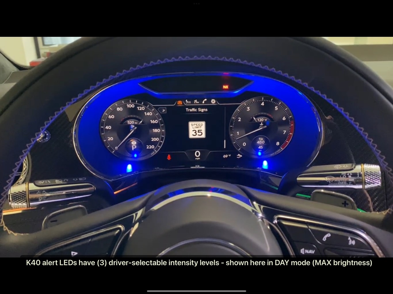 K40 radar and laser detector alert led's on a 2022 Bentley Continental GT