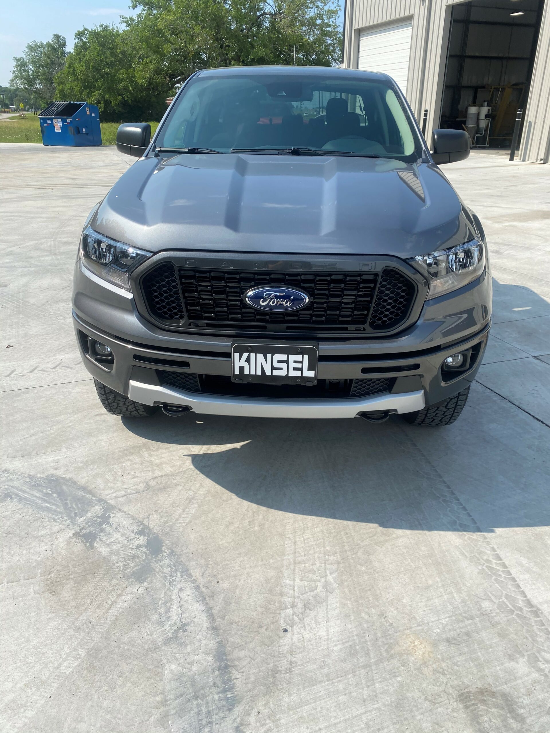 front view of hidden k40 laser jammers on a 2020 ford ranger in texas