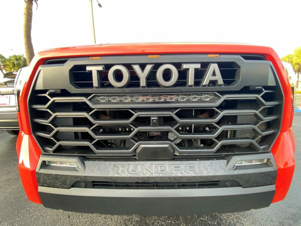 front k40 laser jammers on a 2022 toyota tundra pro trd